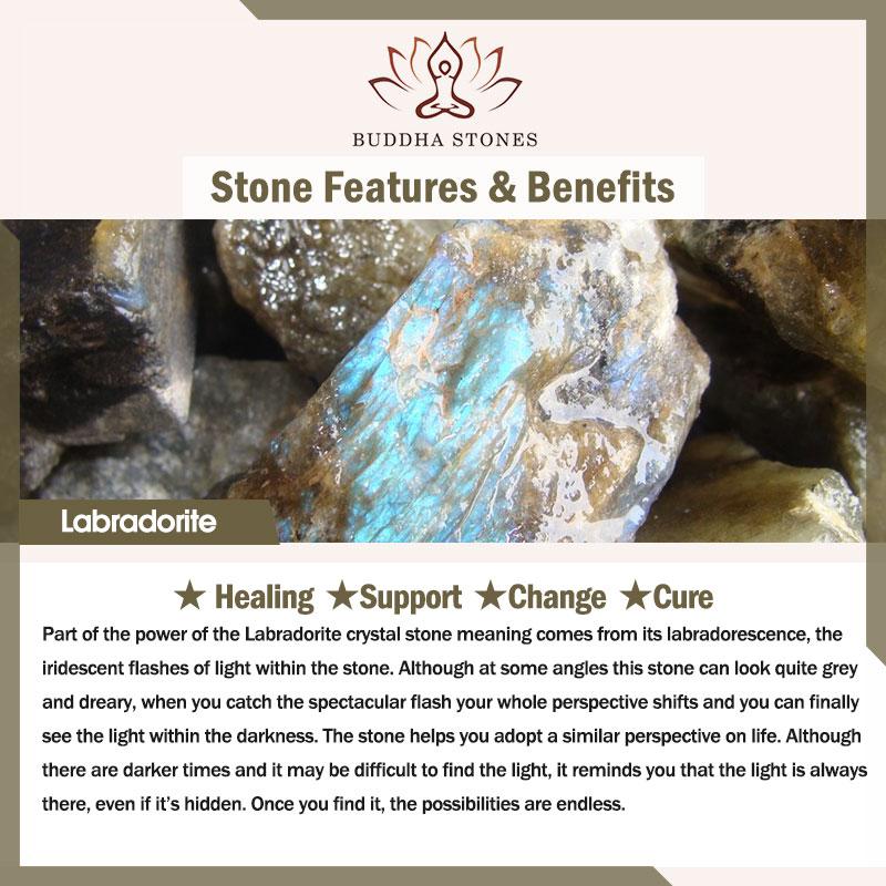Naszyjnik z wisiorkiem w kształcie serca i Buddha Stones z labradorytem
