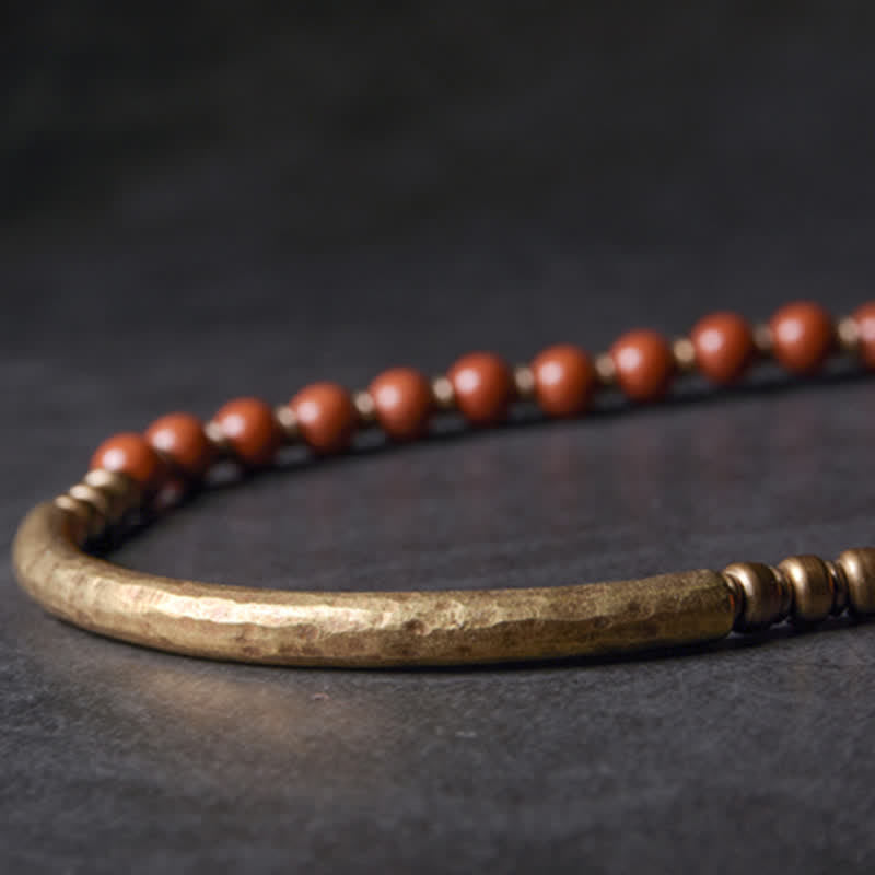 Buddha Stones Czerwony Jaspis Mchu Agat Czarny Obsydian Kryształ Miedź Pokojowa Para Bransoletka