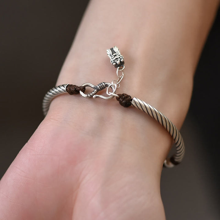 Buddha Stones 999 Srebro Sterling Wzór Bambusa Bransoletka Cicada Luck Wealth - image 7