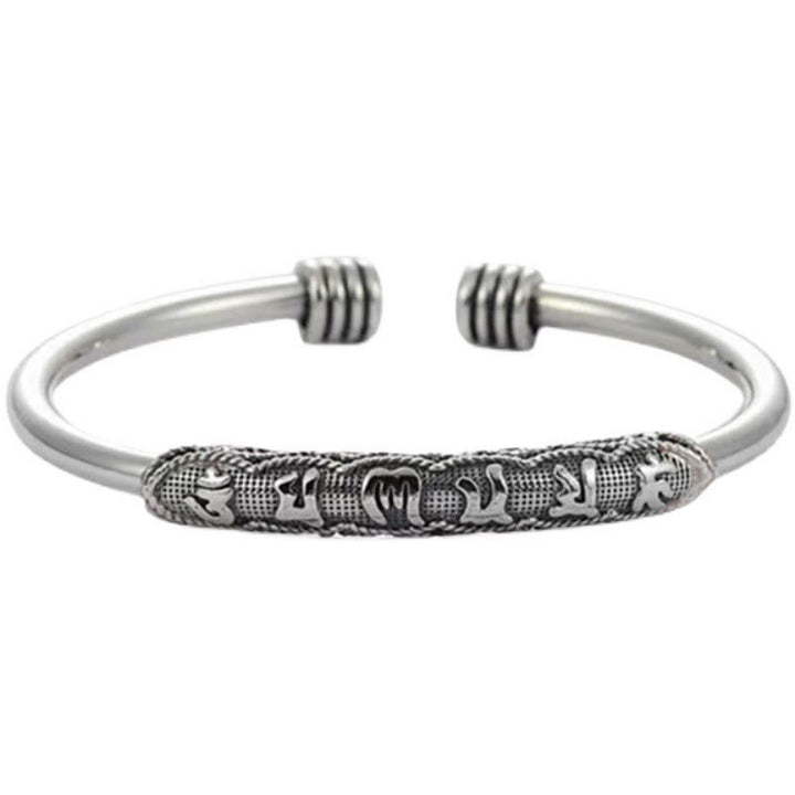 Buddha Stones Om Mani Padme Hum Grawerowany Pokojowy Mankiet Bransoletka Bangle