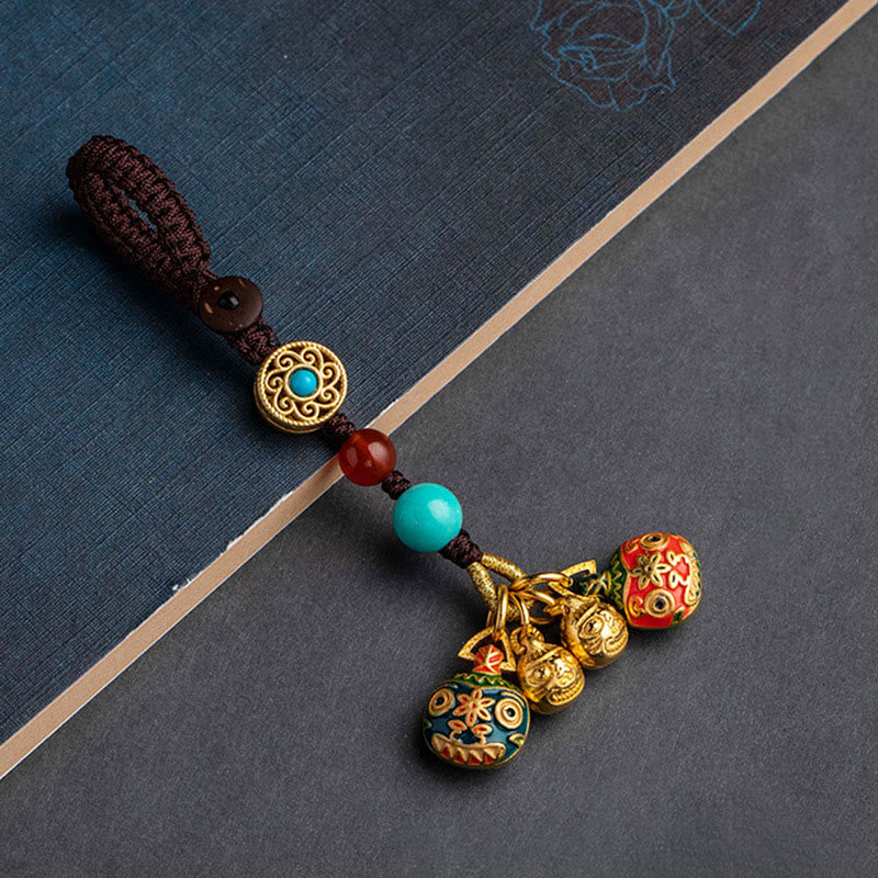 Buddha Stones Złoto Połykanie Bestii Rodzina Szczęście Samochód Brelok Telefon Wiszący Dekoracja