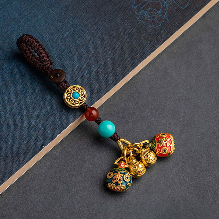 Buddha Stones Złoto Połykanie Bestii Rodzina Szczęście Samochód Brelok Telefon Wiszący Dekoracja