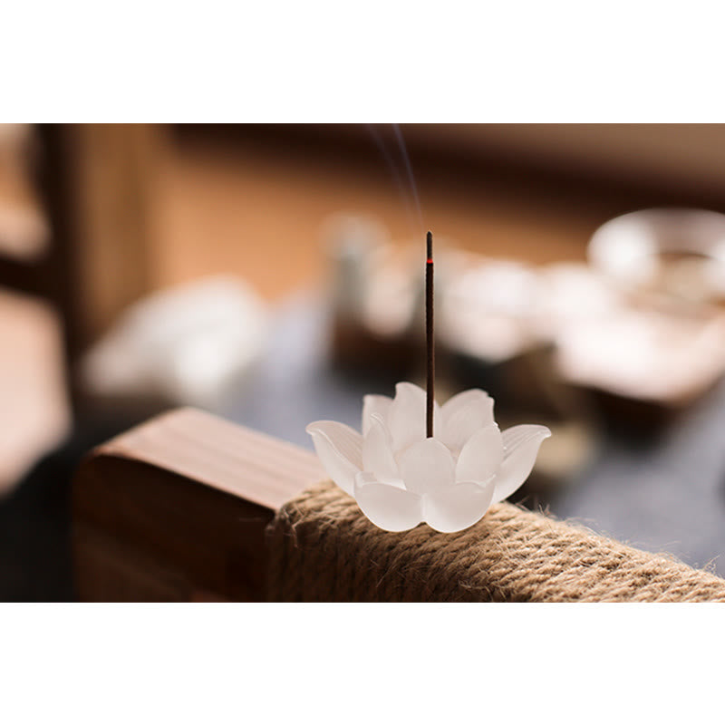 Buddha Stones Mini Lotus Liuli Kryształ Uzdrawiająca Medytacja Kadzidełko Palnik