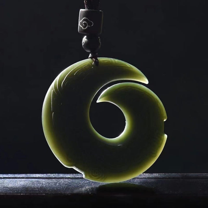 Buddha Stones poprawiają szczęście projekt patern hetian cyjan jadeit klamra pokoju naszyjnik szczęście wisior - image 4