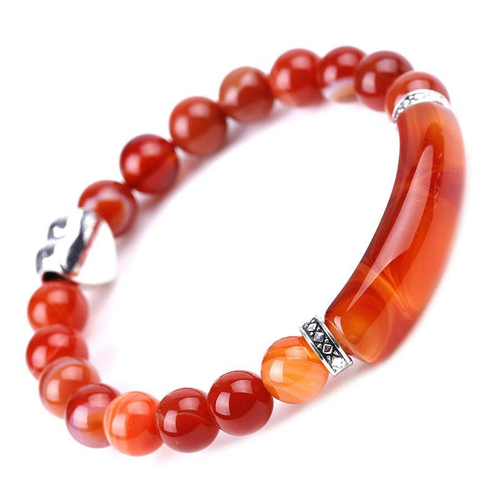 Bransoletka unisex z naturalnych kryształowych koralików w kształcie serca