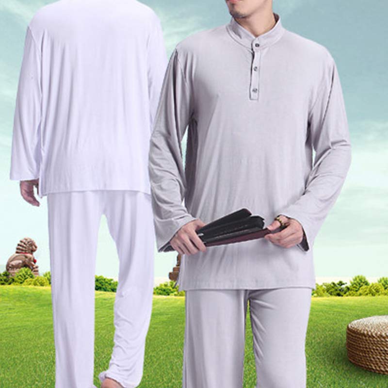 Buddha Stones Medytacja Modlitwa Duchowy Zen Tai Chi Praktyka Joga Odzież Męski Zestaw - image 11