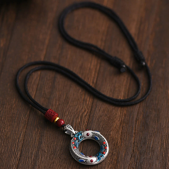 Buddha Stones Koi Ryba Pokój Klamra Miedź Bogactwo Szczęście Naszyjnik Wisiorek