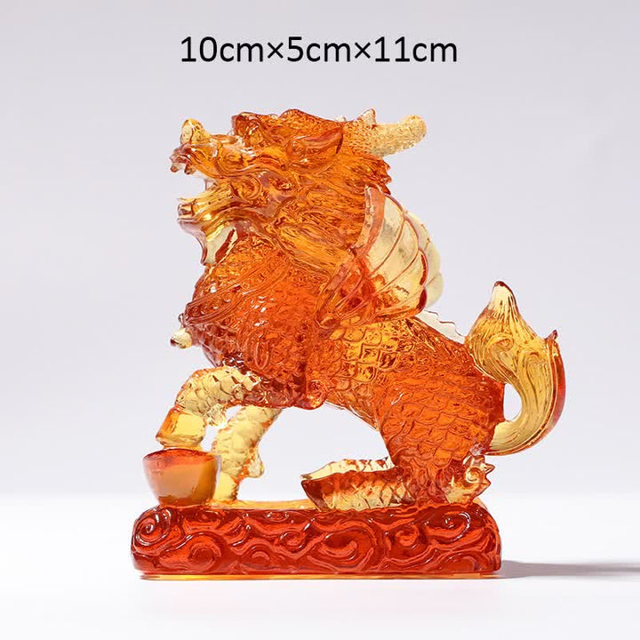 Feng Shui Kirin ręcznie robiony kryształowy element sztuki Liuli Fortune Home Office Decoration
