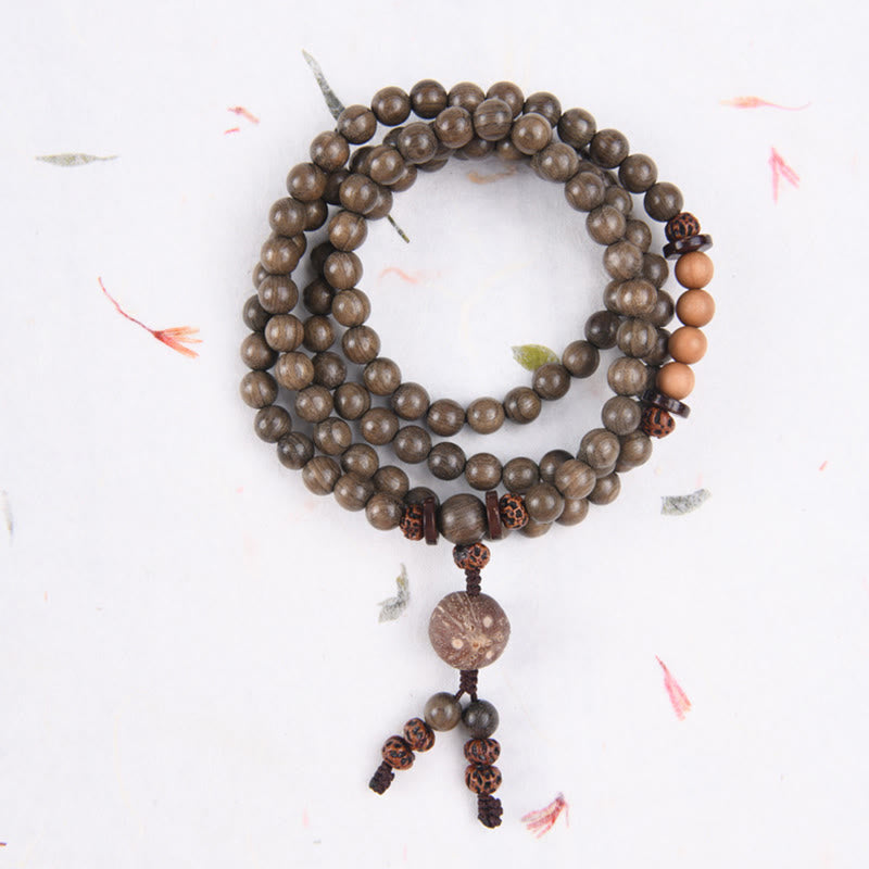 Bransoletka Mala z Buddha Stones z sandałowca tybetańskiego - 108 koralików Mala - 10 mm - image 10