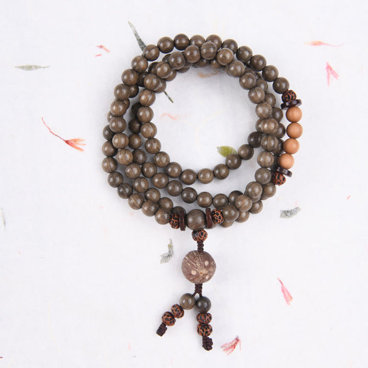 Bransoletka Mala z Buddha Stones z sandałowca tybetańskiego