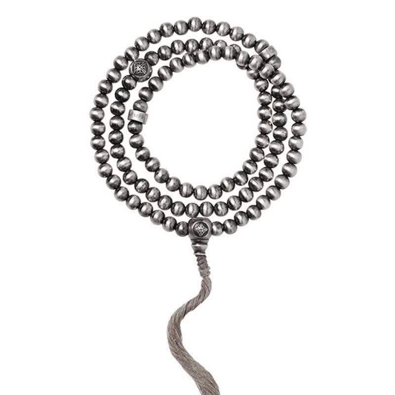 Buddha Stones 108 Mala Beads 925 Srebro Sterling Czerwony Agat Turkusowy Bransoletka z Zawieszką Pewności