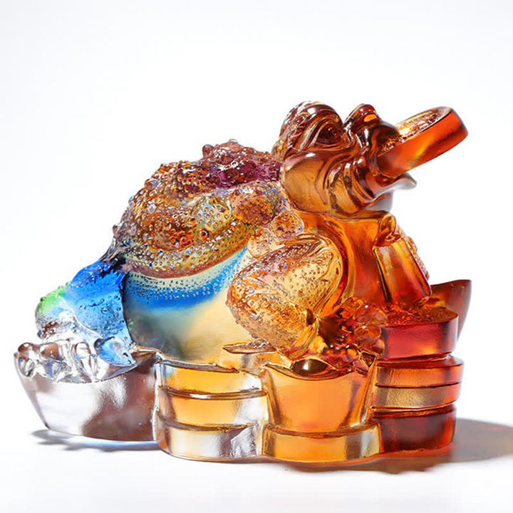 Feng Shui Żaba Liuli Kryształowy Ręcznie Robiony Dzieło Sztuki Bogactwo Dekoracja Domu i Biura - image 11