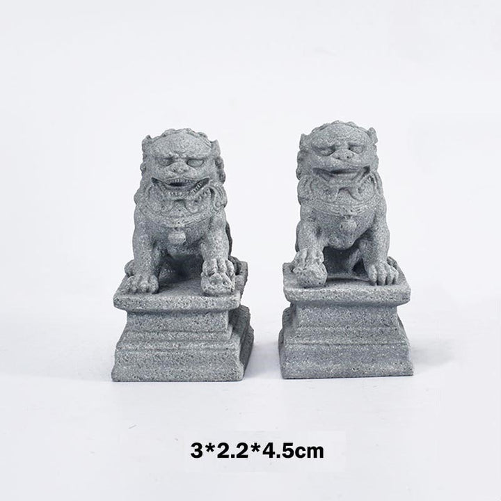 Buddha Stones Lew Fu Foo Psy Słoń Odpędzają Zło Błogosławieństwo Dekoracja Domu - Małe psy Fu - image 2