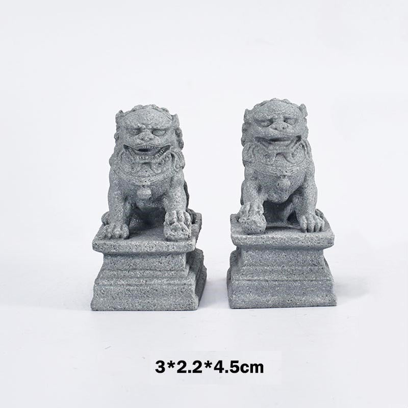 Buddha Stones Lew Fu Foo Psy Słoń Odpędzają Zło Błogosławieństwo Dekoracja Domu - Małe psy Fu - image 2