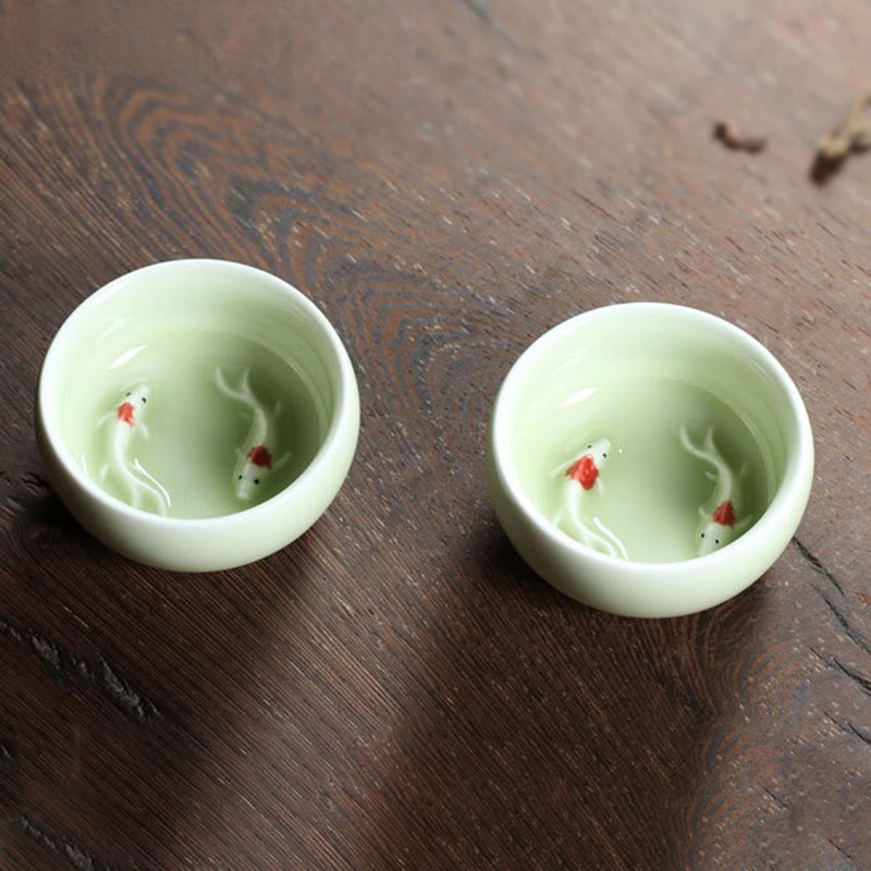 Buddha Stones Kolorowe Ryby Koi Ceramiczny Filiżanka Kung Fu Filiżanka Miska