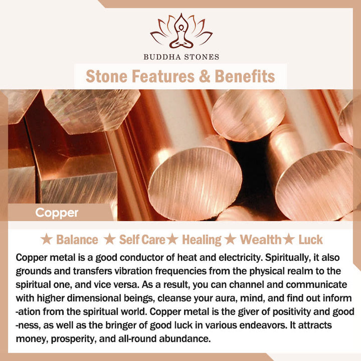 Buddha Stones Dorje Vajra Om Mani Padme Hum Peace Love Miedziana Bransoletka Łańcuszkowa