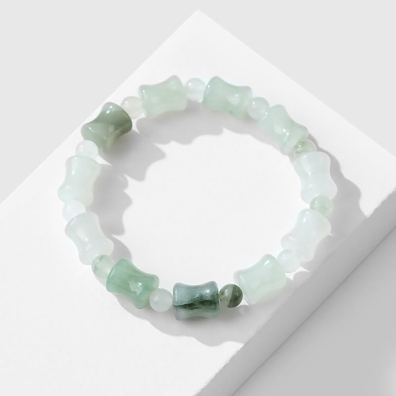 Bransoletka z Buddha Stones Jadeit Kokosowy Wzór Bambusa Obfitość Szczęście