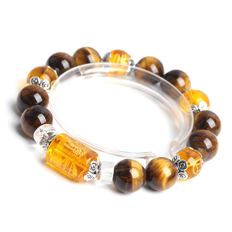 Bransoletka z Buddha Stones Tiger Eye Fortune Prosperity