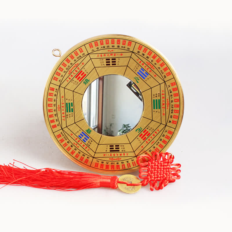 Mapa Feng Shui Bagua Moneta Miedziana Chińska Mapa Równowagi Energii - 16 cm - Mapa Dziewięciu Pałaców Bagua - Lustro wypukłe - image 13