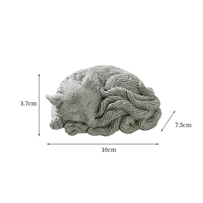 Buddha Stones Mały Dziewięcioogonowy Lis Ochrona Dom Herbata Figurka Dekoracja