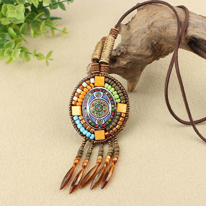 Buddha Stones Mandala Wzór Koraliki Kreatywność Naszyjnik Wisiorek