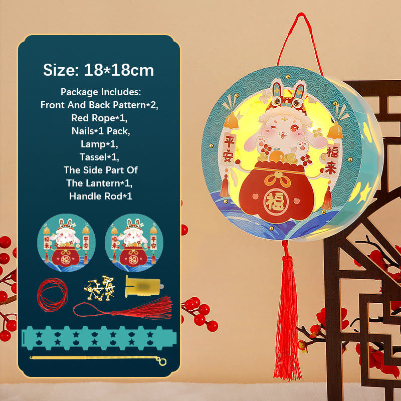 Buddha Stones DIY Powodzenia Uroczy Królik Papierowy Lampion Lampion Dekoracja Latarni Festiwalu Środka Jesieni