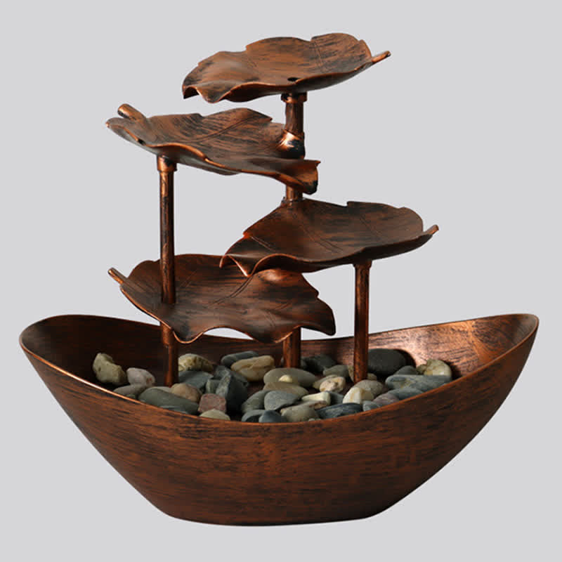 Buddha Stones, Liść Lotosu, Fontanna-Wodospad, Ozdoba Stołowa z Oświetleniem LED, Dekoracja Stołu w Domu i Biurze - image 12