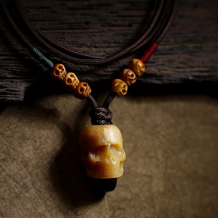Buddha Stones Tybetański Wielbłąd Kości Czaszka Władca Trupów Las Ochrona Naszyjnik Wisiorek