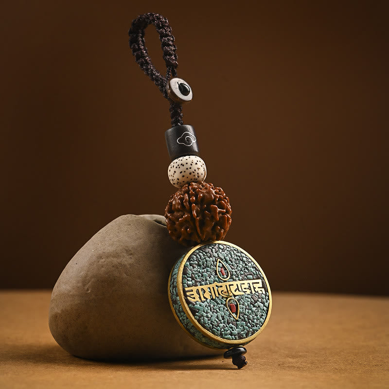 Buddha Stones Tybetański Om Mani Padme Hum Bodhi Seed Breloczek Pokoju