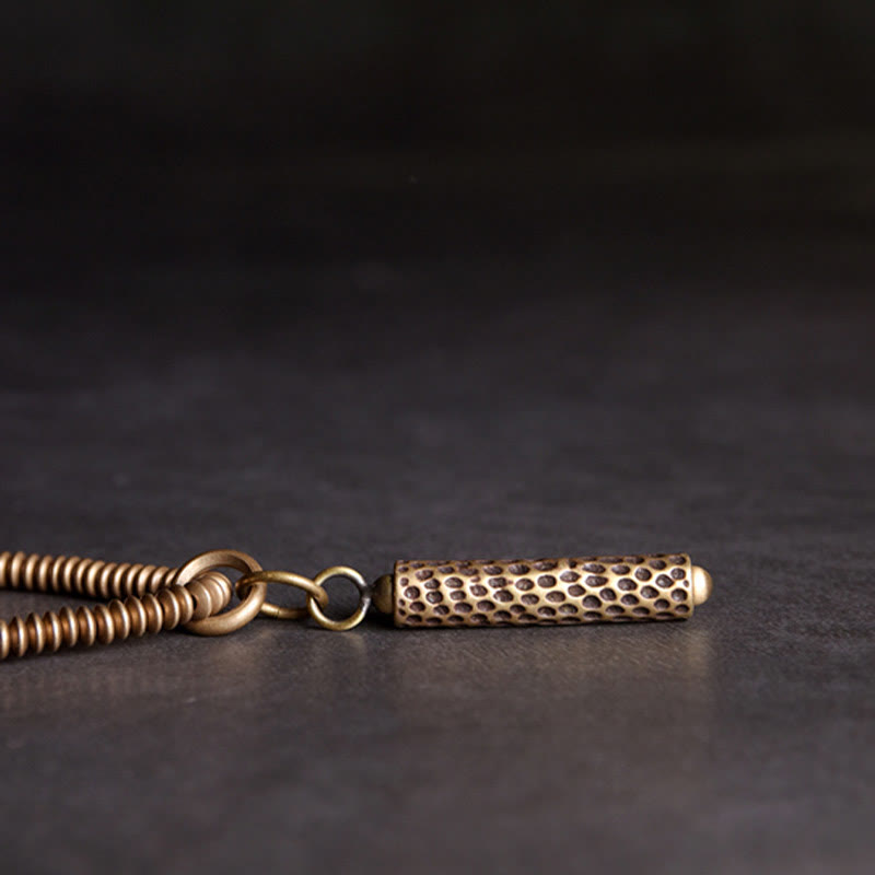 Bransoletka lecznicza wielowarstwowa z Buddha Stones, zabytkową lawą, mosiądzem i miedzią - image 6