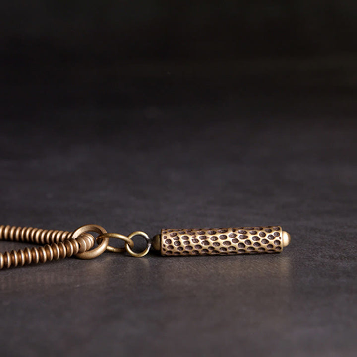 Bransoletka lecznicza wielowarstwowa z Buddha Stones, zabytkową lawą, mosiądzem i miedzią - image 6