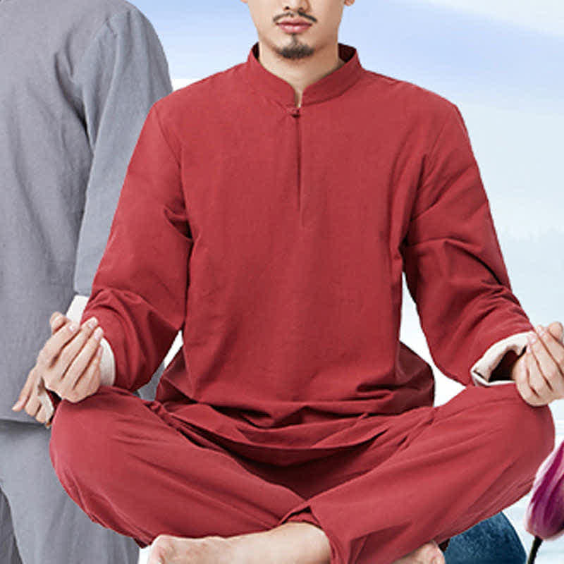 Buddha Stones Duchowa Zen Medytacja Joga Modlitwa Praktyka Bawełna Len Odzież Męska Zestaw