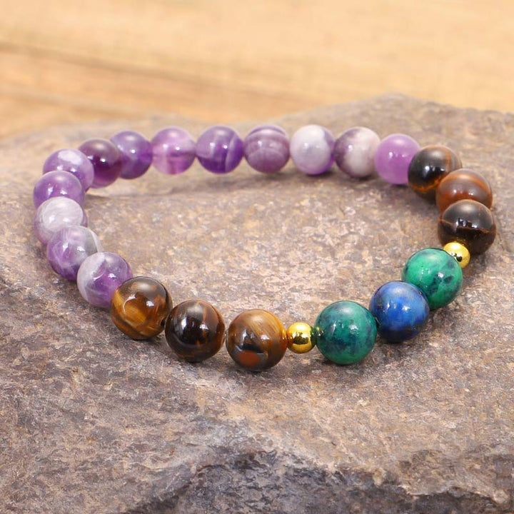 Zestaw Mala Bransoletka Oczyszczająca z Buddha Stones Tybetańskimi Ametystem
