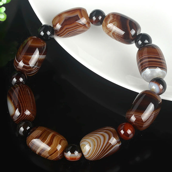Bransoletka Buddha Stones Natural Sardonyx Courage Happiness
