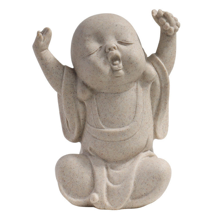 Buddha Stones Tybetańska Medytacja Budda Mnich Błogosławieństwo Spokoju Żywica Dekoracja Domu
