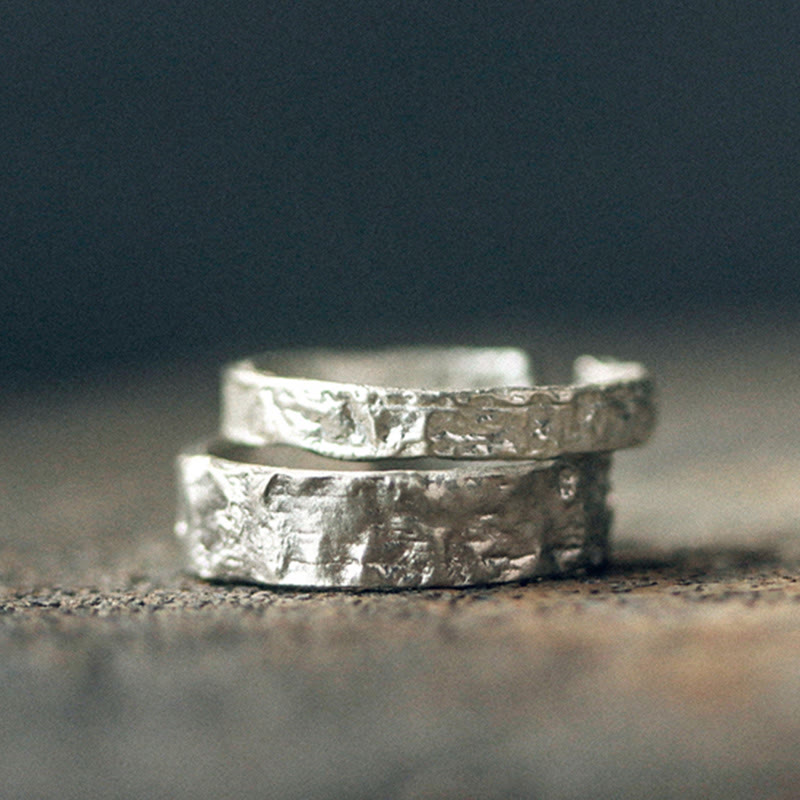 Pierścionek dla pary z prostym wzorem Buddha Stones ze srebra próby 925 i błogosławieństwa - image 7