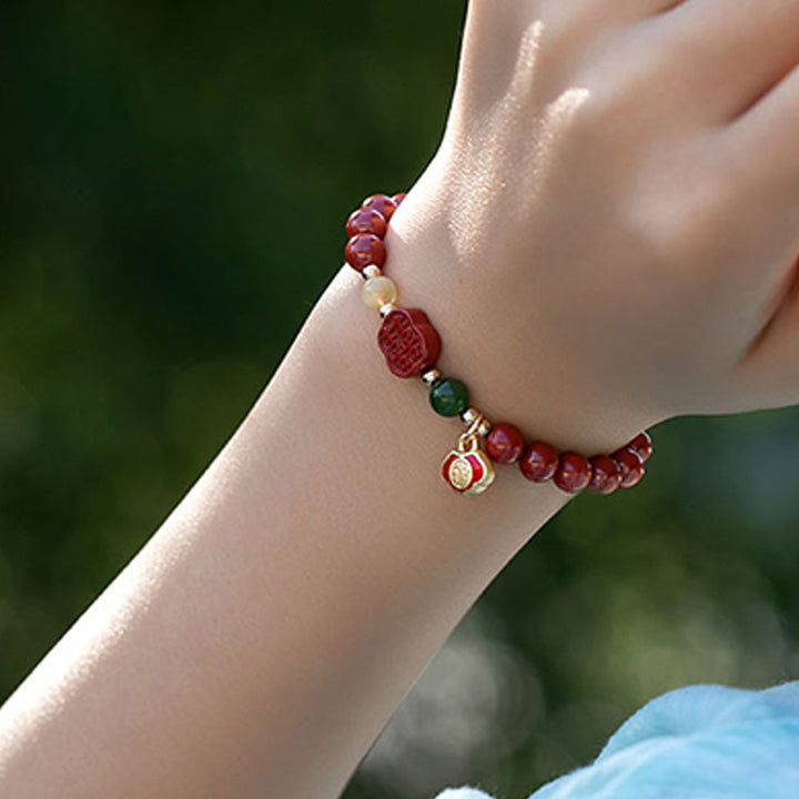 Bransoletka Buddha Stones Cinnabar Happiness Calm