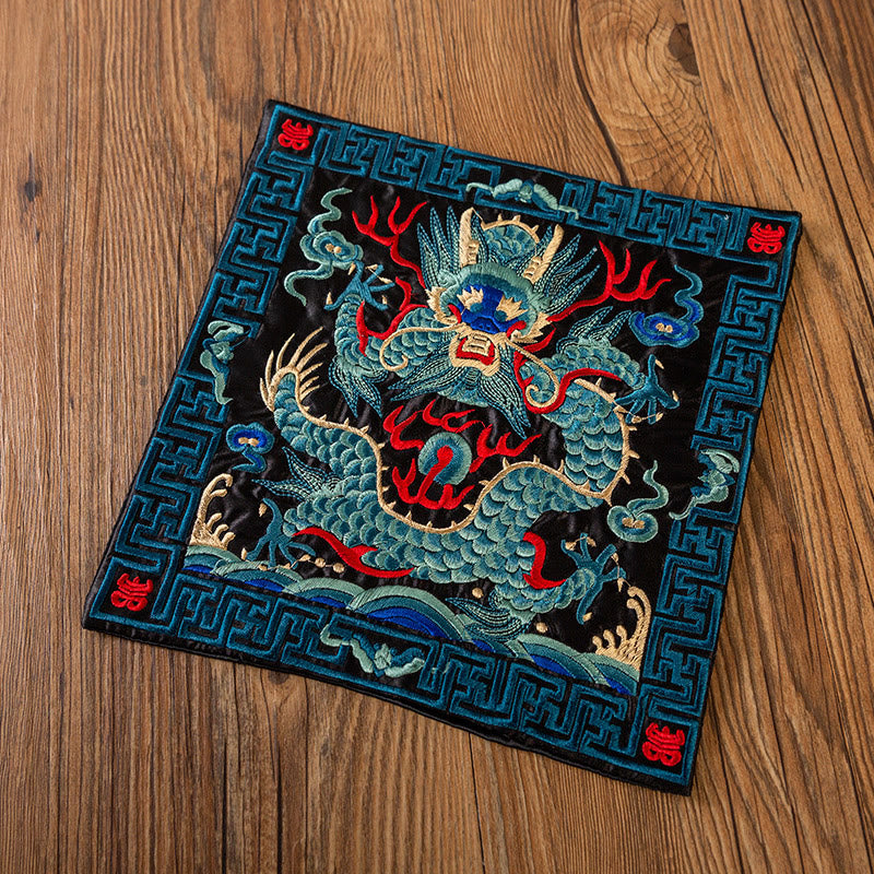 Buddha Stones Feniks Smok Kirin Haft Podkładka Pod Kubek Pod Kubek Herbaty Kung Fu Podkładka Pod Kubek Herbaty