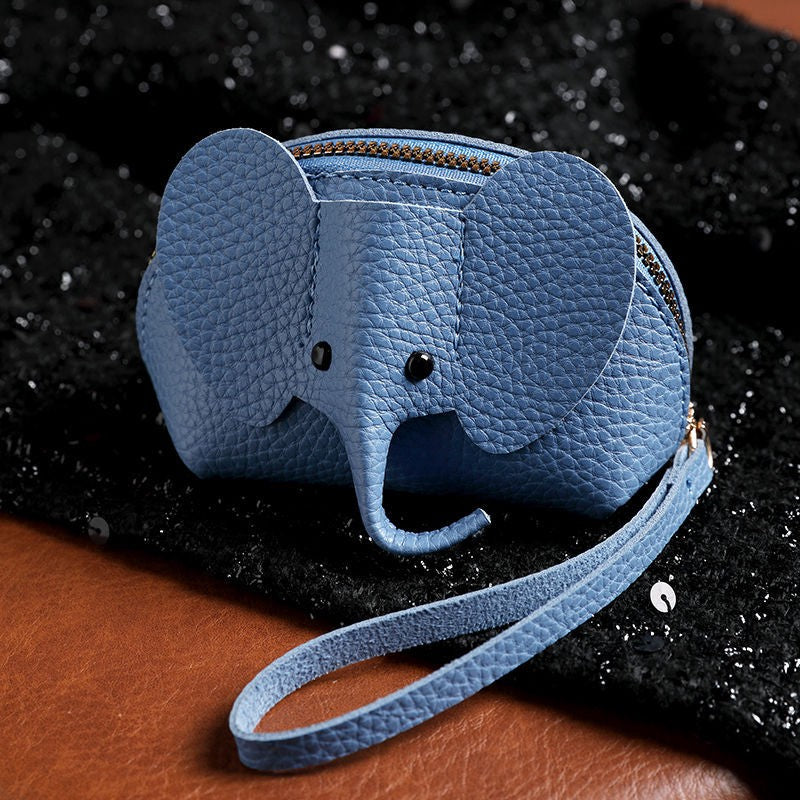 Buddha Stones Portfel na nadgarstek ze skóry PU Lucky Elephant - SteelBlue (ok. 10 cm × 3 cm × 8 cm) - image 9