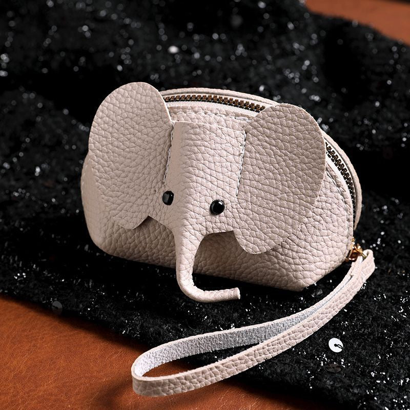 Buddha Stones Portfel na nadgarstek ze skóry PU Lucky Elephant - Len (ok. 10 cm × 3 cm × 8 cm) - image 1