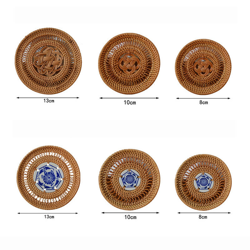 Ceramiczny Kwiatowy Wzór Rattanowy Podkładka Pod Kubek Pod Filiżankę - image 23