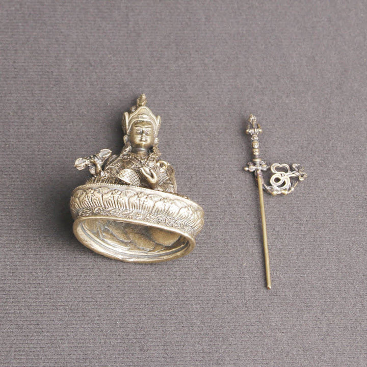 Padmasambhava Budda Figurka Spokój Miedziana Statuetka Dekoracja Świątynia Ornament - image 8