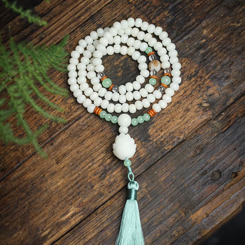 Buddha Stones Nasiona Bodhi Mala 108 Koralików Bransoletka Ochronna