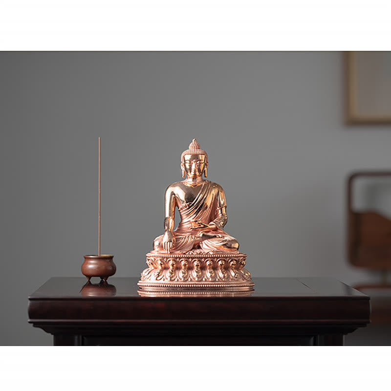 Figurka Buddy Gautama Shakyamuni Spokój Miedziana Statua Dekoracja Domu