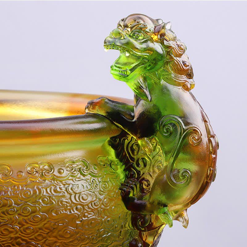 Ręcznie robiona miska skarbów Liuli Crystal PiXiu, element dekoracyjny domu - image 5