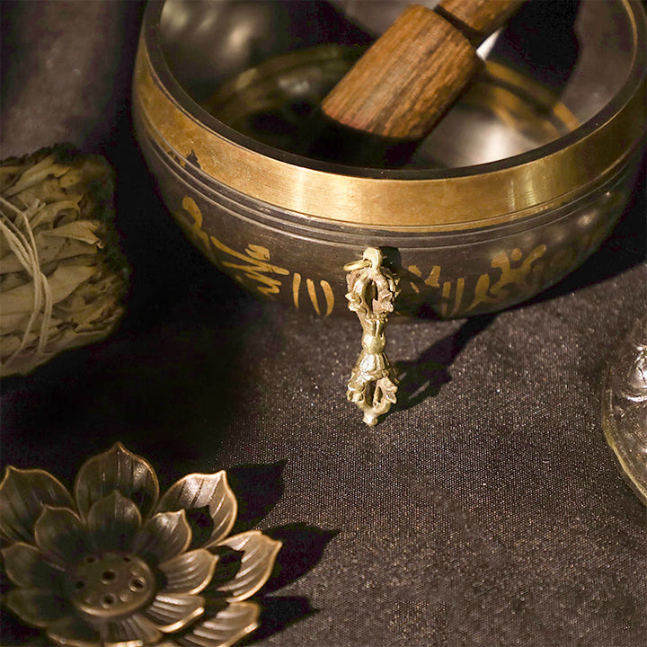 Buddha Stones Nepal Ręcznie Podwójne Dorje Miedź Oświecenie Siła Wadżra