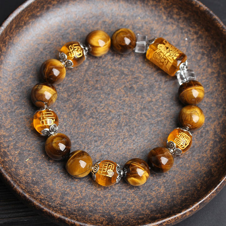 Bransoletka z Buddha Stones Tiger Eye Fortune Prosperity