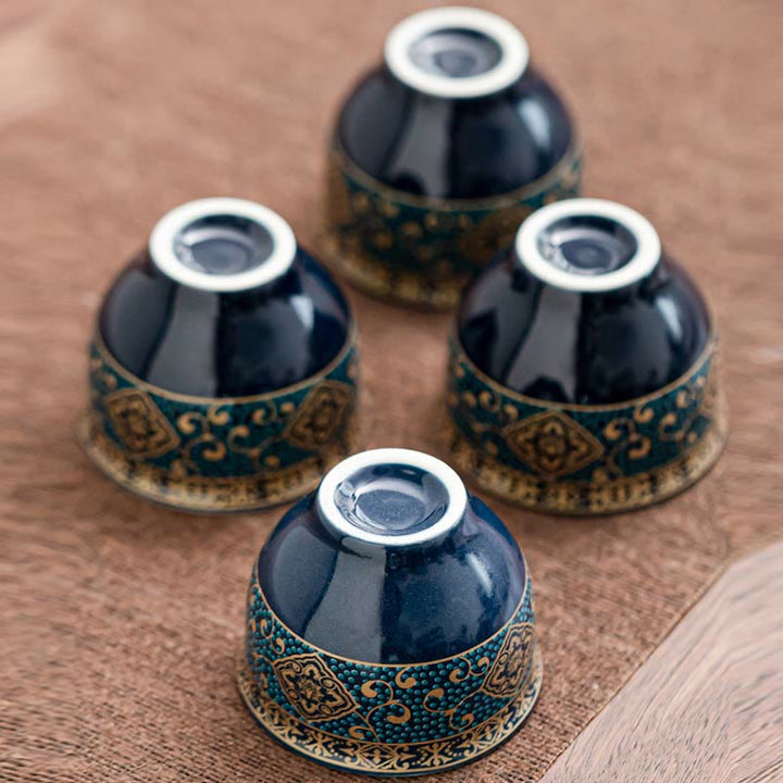 Buddha Stones Chiński zestaw do herbaty Gongfu Projekt Ceramiczny czajniczek Przenośna torba prezentowa