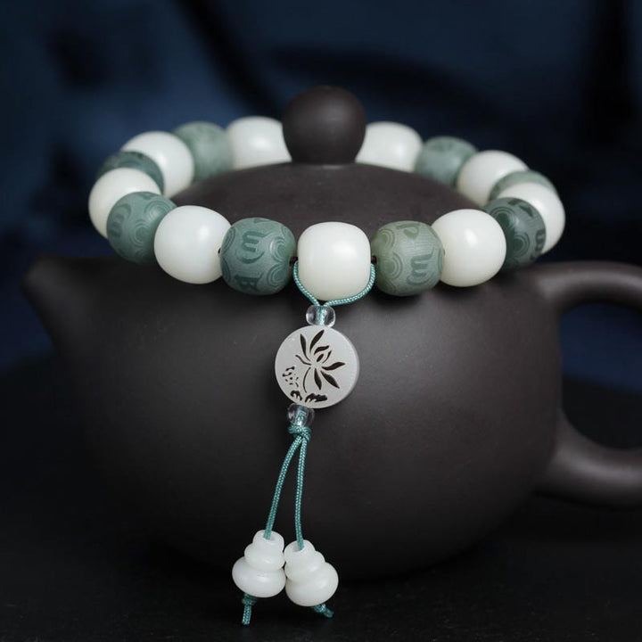Bransoletka ochronna Buddha Stones White Bodhi Six True Words