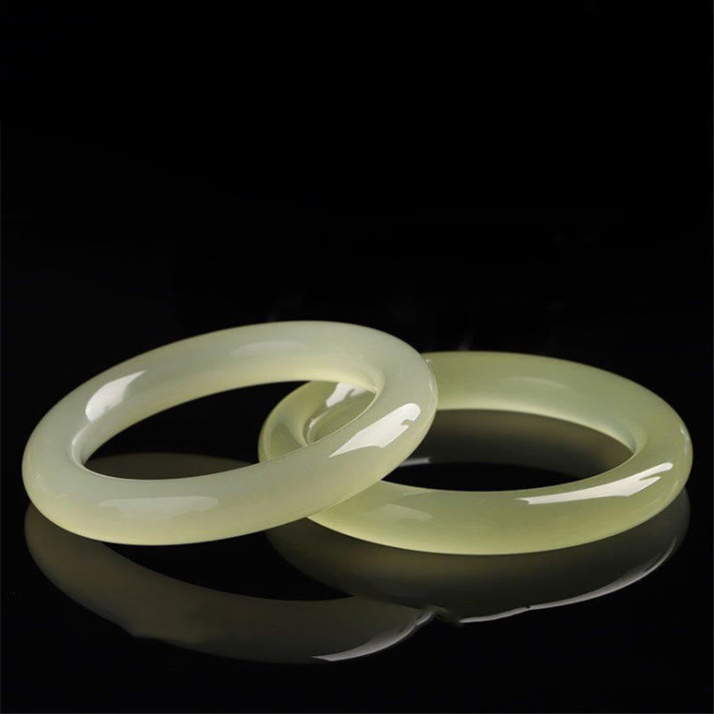 Buddha Stones Naturalne Afganistan Jade Obfitość Bransoletka Mankiet Bangle - image 1